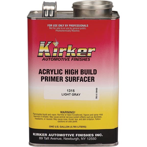 Kirker Acrylic Lacquer HighBuild Primer (1K) Gray, Gal TP Tools